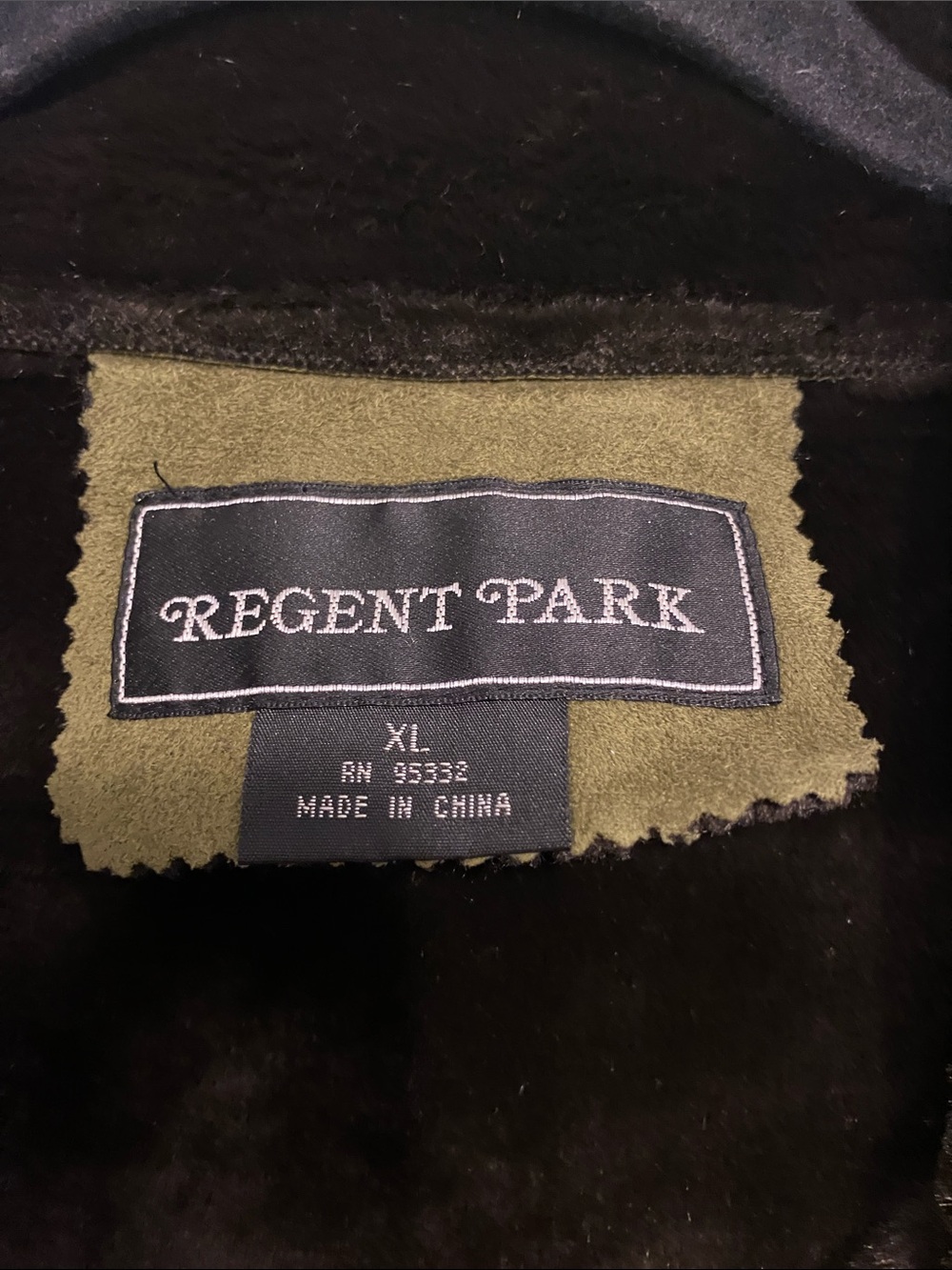 Regent Park Olive Faux-Suede Jacket with Dark Fur Trim, no signs of wear - Picture 2 of 9